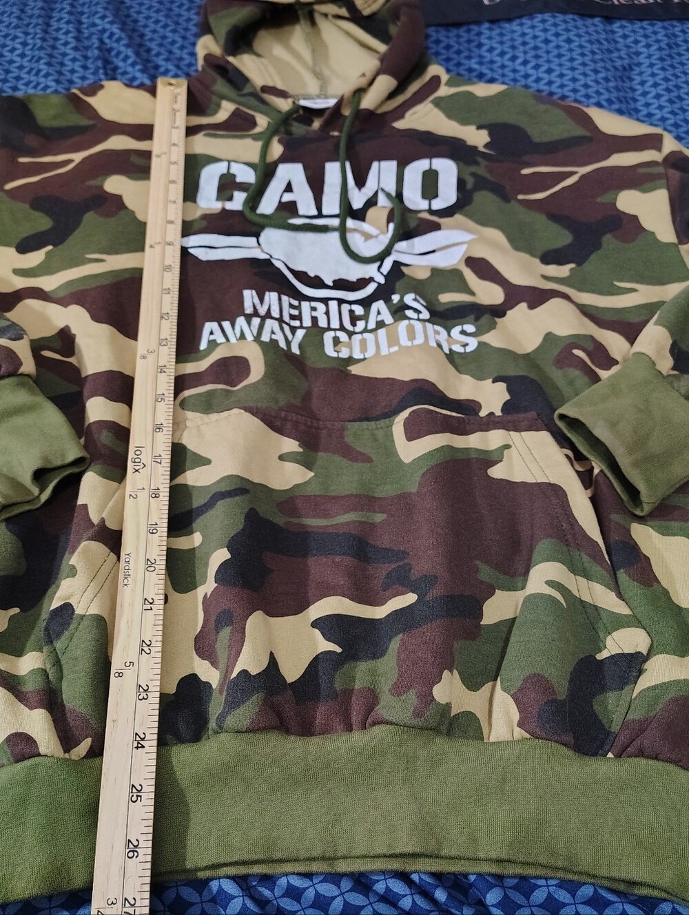 Men’s L Rothco Woodland Camo Fleece Hoodie – CAMO: MERICA’S AWAY COLORS Graphic - Picture 6 of 9